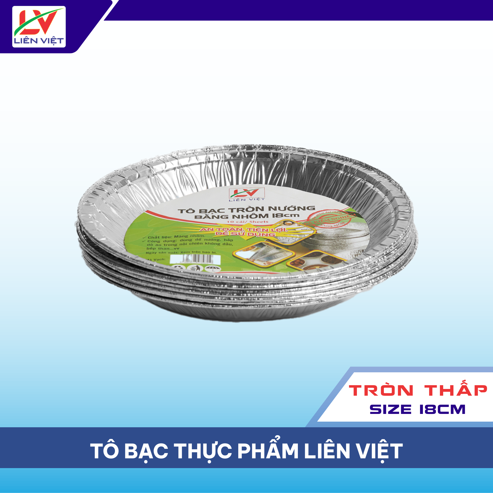 Tô Bạc Tròn Thấp Size 18cm